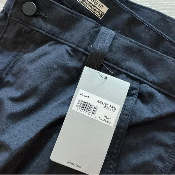 Carhartt‎ Flame Resistant Relaxed Fit Ripstop Cargo Work Pants 40x34 Black NWT